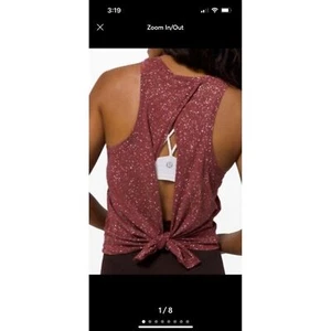 Lululemon size 4 all tied up burgundy red paint splatter - Picture 1 of 4
