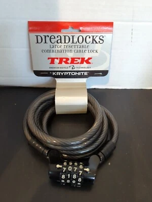 New Trek Kryptonite Dreadlocks 6' x 10mm Large Combination Cable Lock Trek Lock - Image 1 of 3