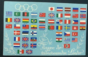 1936 Berlin Germany Souvenir Postcard Cover XI Olympic Games Countries - Picture 1 of 2