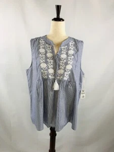 Wrangler Women's Summer3 Sleeveless Embroidered Pleated Front Top Size:XL NEW! - Picture 1 of 10