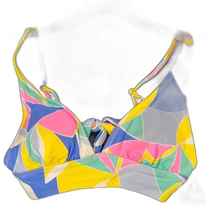 NUEVO SO Top de bikini estampado pastel geométrico talla pequeña Foto 1 de 3