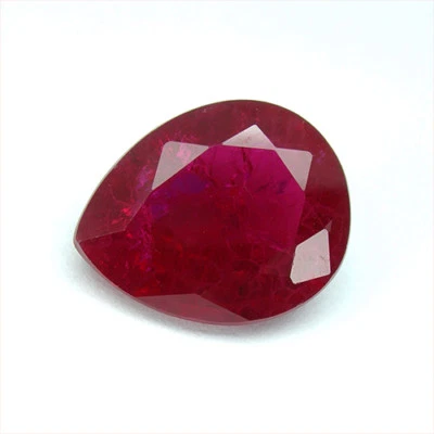 8.70 carats PIGEON BLOOD RED RUBY PEAR LOOSE GEMSTONE JEWELRY poire rubis rouge - Image 1 of 2