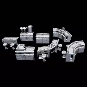 Cantina Bar Modular Pieces - Novus Landing - Starfinder - Cyberpunk - Science Fi - Picture 1 of 8