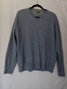 RAFFI Sweater Mens XXL Blue Merino Wool Blend Crew Neck Pullover - Picture 1 of 4