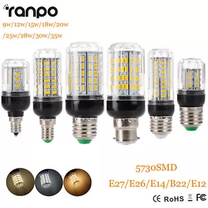 E27 E14 E12 E26 B22 9 - 35W 5730 SMD LED Corn Bulb Light Bright 110V 220V DC 12V - Picture 1 of 22