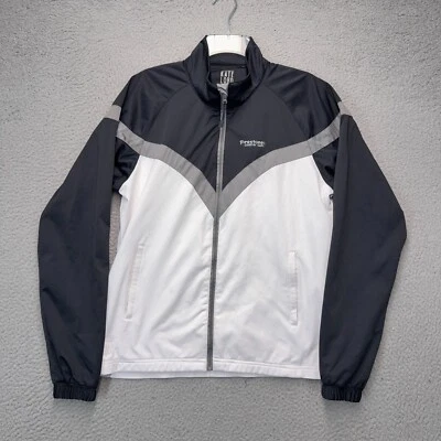 Firestone Country Club 风衣夹克女式大号黑色白色全拉链高尔夫 — 第 1/4 张图片