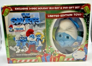 NEW! The Smurfs 3-Disc Holiday Blu-Ray & DVD Gift Set with Limited Edition Toy - Picture 1 of 4
