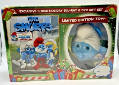 NEW! The Smurfs 3-Disc Holiday Blu-Ray & DVD Gift Set with Limited Edition Toy - Image 1 of 4