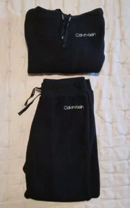 Calvin Klein Black Sherpa Hoodie And Jogger Set - Picture 1 of 11