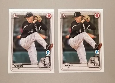 LOT of (2) 2020 1st Bowman Draft 1st Edition Garrett Crochet BD-95 RC White Sox - Image 1 of 3