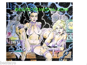 MIKE HOFFMAN - fumetto artistico originale - Frankenstein, mostro, animazione, vampiro, pinup - Foto 1 di 1