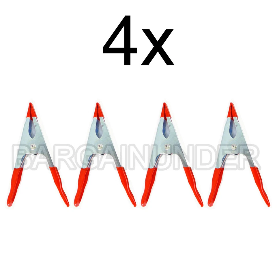 4 PC 4" Soft PVC Jaw Metal Spring Clamp Handle Tip Coated Welding BU-41216MC - Image 1 of 1