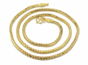 Schön! Diamantschliff Fuchsschwanz 24" 3,7 mm Baht Kette 22K 24K Gold GP Thai Made GT73 - Bild 1 von 5