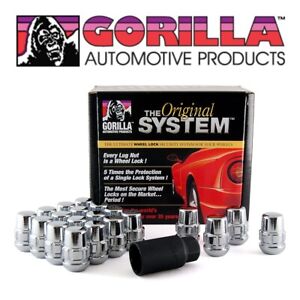 20 Gorilla Lock Lug Nuts Chrome Honda Acura Ball Radius Stock OEM Wheels 12x1.5