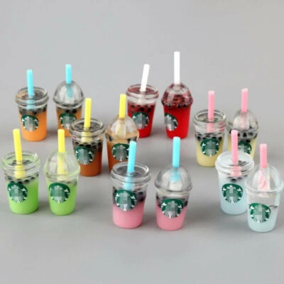 100Pcs Dollhouse Miniature 1:6 Coffee Cups Bubble Tea Boba Drinks Cup Models - Image 1 of 4