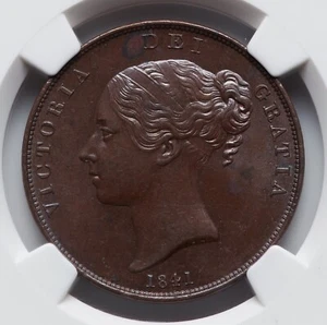 Great Britain - 1841 Victoria Penny - NGC MS62BN - SUPER BEAUTIFUL EARLY ISSUE - Picture 1 of 4