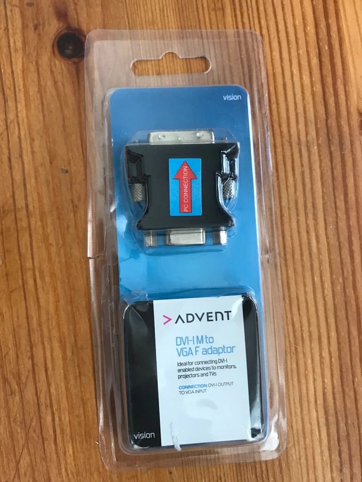 GENUINE ADVENT ADVMVGF12 DVI M TO VGA F ADAPTER IN ITS ORIGINAL BOX COMPLETE BOX - Image 1 of 4