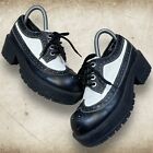 Chaussures de derby volumineuses vintage Y2K plate-forme Lower Eastside Wing Tip taille 6 Rave Goth Emo
