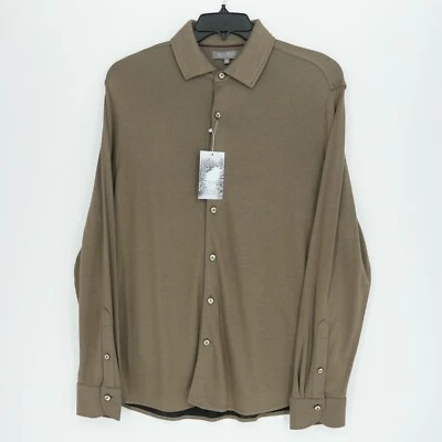 Daniel Cremieux Men's Long-Sleeve Shirt L Brown Solid Touch of Cashmere NWT $125 - Image 1 of 4