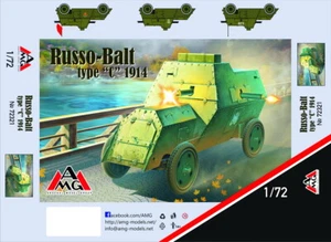 "Coche blindado AMG 72321 Russo-Balt tipo ""C"" 1914 (era de la Primera Guerra Mundial) 1/72 NUEVO - Imagen 1 de 3