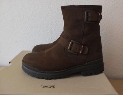 Botas De Cuero Camel Active Talla 40 Nuevas Forradas De Lana Marrón - Imagen 1 de 4