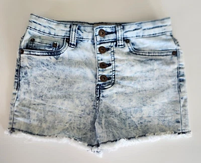 Lucky Brand Girls Adjustable Waist High waist Denim button Jean Shorts Size 10 - Image 1 of 4