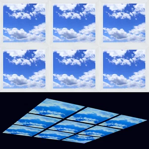 42W 3CCT 595x595mm LED Panel Light Sky Cloud Pattern Recessed Ceiling Tile Lamp - Picture 1 of 12