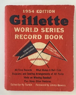 1954 Gillette World Series Record Book Booklet Pocket Ed. Hy Turkin Jimmy Powers - Image 1 of 4