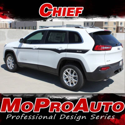 2016 Jeep Cherokee Chief 3M Pro Vinyl Graphics Stripes Decals Lower Rockers KG1 - Image 1 of 4