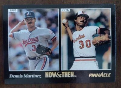 Dennis Martinez  Pinnacle Then and Now trading card  1993 MLB baseball - Image 1 of 2