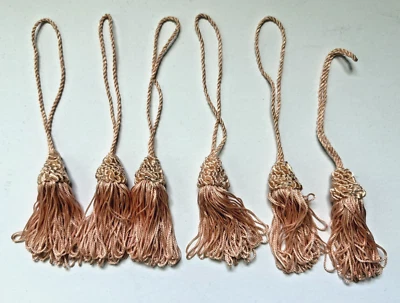 6pc Peach Pink Knot Design Tassel Home Decor Craft Trim 7" - Изображение 1 из 2