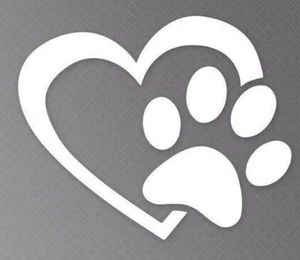 🐱 Heart and Paw Cat Vinyl Car Truck DECAL Window STICKER Pets Kitty 🐱 - Picture 1 of 2