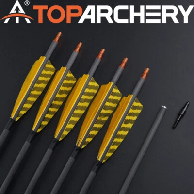 6/12X 32" Carbon Arrow SP400 4" Turkey Feathers Hunting for Recurve Bow/Longbow - Image 1 of 4