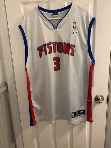 Ben Wallace #3 Detroit Pistons Reebok Jersey Size XL White NBA Cover