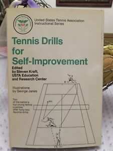 TENNIS DRILLS FOR SELF-IMPROVEMENT Hardcover Book (1978)