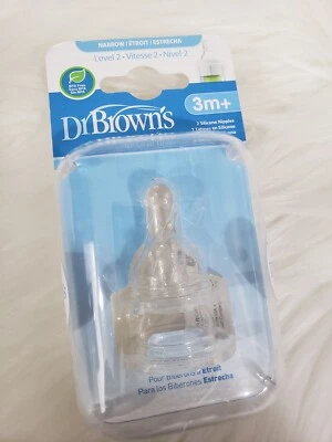 Dr. Brown's 3 Months + Level 2 Nipple *NEW/Broken Packaging* cc1 - Image 1 of 4