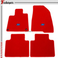 For 18-22 Honda Accord Floor Mats Carpets Red Nylon Front Rear w/ Blue SI 4PC Se