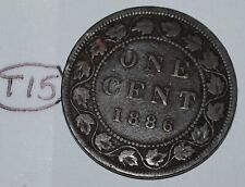 Canada 1886 1 Large cent Canadian one Victoria Penny coin Lot #T15