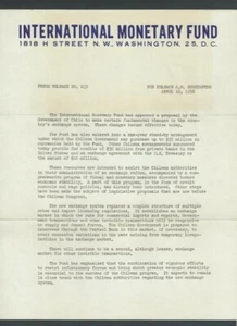1956 Wash DC International Monetary Fund Approved A Proposal By The Govt Of----- - Picture 1 of 1
