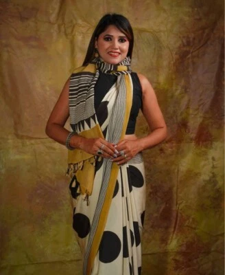 FASTNFREE COLLECTION soft vichitra silk saree indian wedding designer bollywood party wear women sari