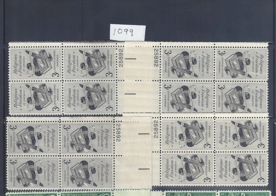 US SC# 1099 MNH Four Corners BLK # 25892 Religious Freedom 1958 - Image 1 of 1