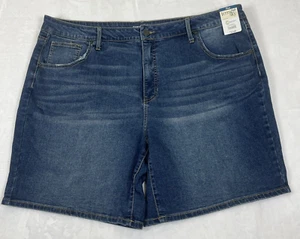 Terra & Sky High Rise Bermuda Short Denim Jean Shorts Blue Size 24W NWT - Picture 1 of 5