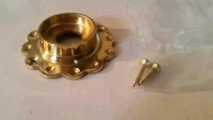 PETAL Brass Door Knob Rose Handle Backing Plate Back Plate Antique 60 X 31mm - Picture 1 of 6