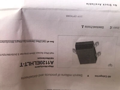 A1120ELHT-T Hall Effect Sensor 25mA Unipolar - Image 1 of 4
