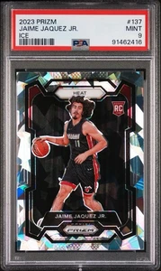 2023-24 Panini Prizm JAIME JAQUEZ JR. Silver Ice Prizm Rookie Miami Heat PSA 9 - Imagen 1 de 2