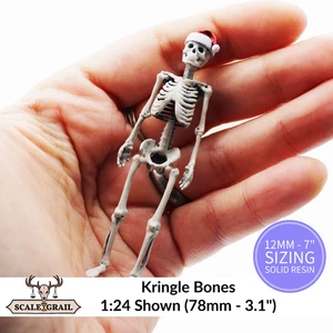 Santa Skeleton in Hat Miniature Replica by The Scale Grail – 10mm to 7" Sizes - Picture 1 of 5