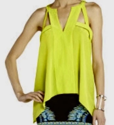 Camisetas BCBG MaxAzria nuevas sin etiquetas BCBG sin mangas talla S amarillas, 100 % seda Foto 1 de 4