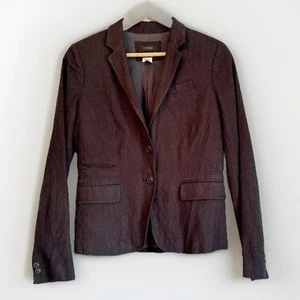 J Crew Womens Schoolboy Blazer 4 Gray Rayon Blend Academia Grunge Office - Picture 1 of 9