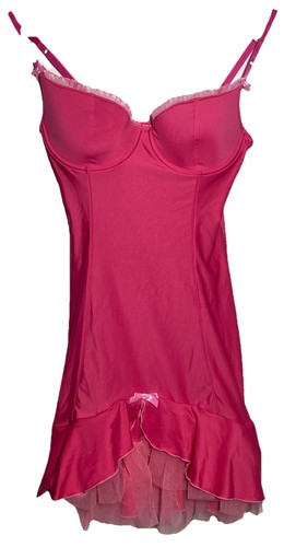 UNDERCOVER Abito Victoria's Secret 2006 Sexy Little Things rosa con volant in tulle 36B Y2K