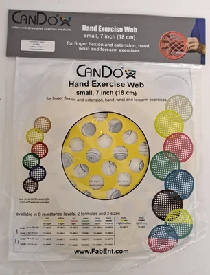 Cando Ejercicio de Mano Web 7 pulgadas XLight Amarillo LATEX Dedo Muñeca Antebrazo Ejercicios Foto 1 de 4